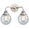 Nouveau 2 Beacon 6" 2 Light 14" Bath Light - Polished Chrome - Se