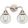 Nouveau 2 Beacon 6" 2 Light 14" Bath Light - Polished Nickel - Cl