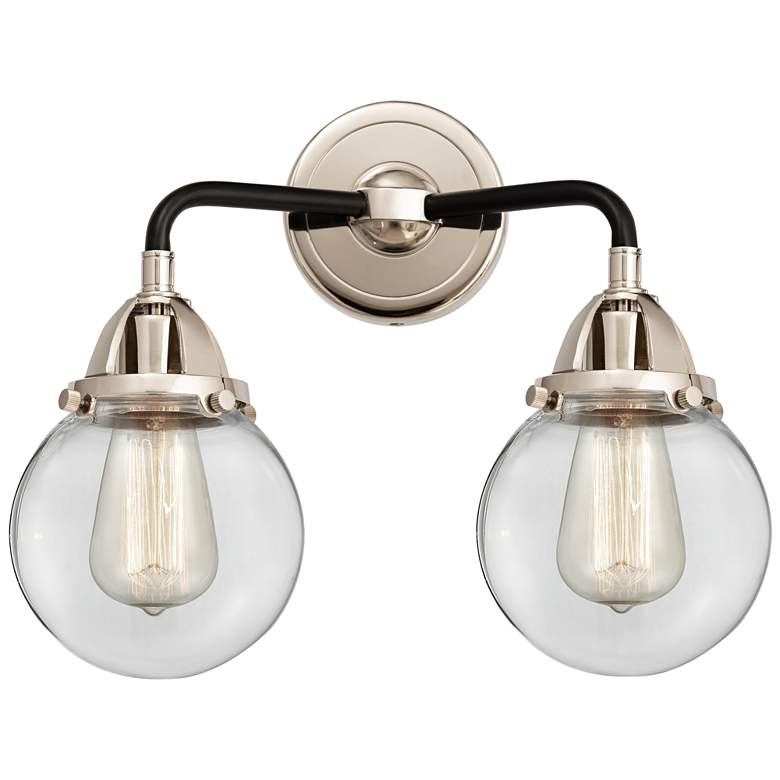 Image 1 Nouveau 2 Beacon 6" 2 Light 14" LED Bath Light - Black Nickel - C