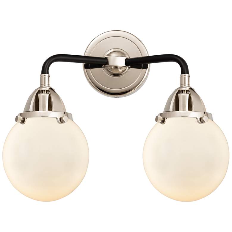 Image 1 Nouveau 2 Beacon 6" 2 Light 14" LED Bath Light - Black Nickel - W