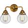 Nouveau 2 Beacon 6" 2 Light 14" LED Bath Light - Brushed Brass -