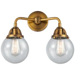 Nouveau 2 Beacon 6" 2 Light 14" LED Bath Light - Brushed Brass -