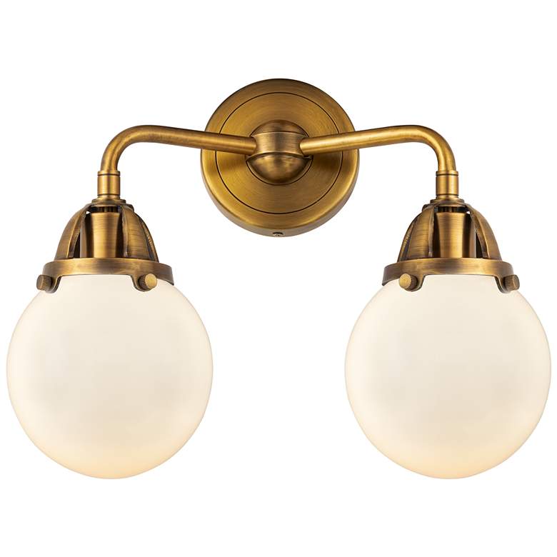 Image 1 Nouveau 2 Beacon 6" 2 Light 14" LED Bath Light - Brushed Brass -