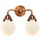 Nouveau 2 Beacon 6" 2 Light 14" LED Bath Light - Copper - White S