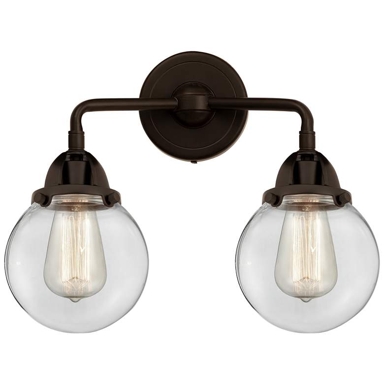 Image 1 Nouveau 2 Beacon 6" 2 Light 14" LED Bath Light - Oil Rubbed Bronz