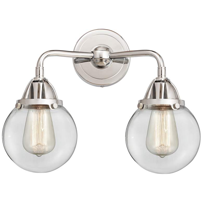 Image 1 Nouveau 2 Beacon 6" 2 Light 14" LED Bath Light - Polished Chrome