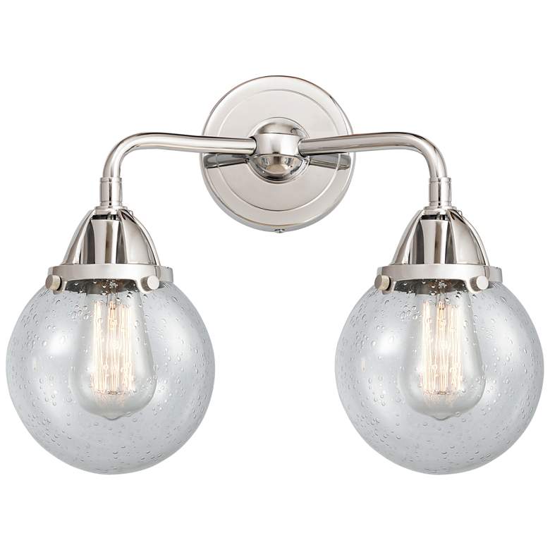 Image 1 Nouveau 2 Beacon 6" 2 Light 14" LED Bath Light - Polished Chrome