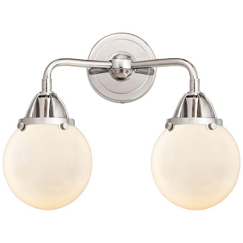 Image 1 Nouveau 2 Beacon 6" 2 Light 14" LED Bath Light - Polished Chrome