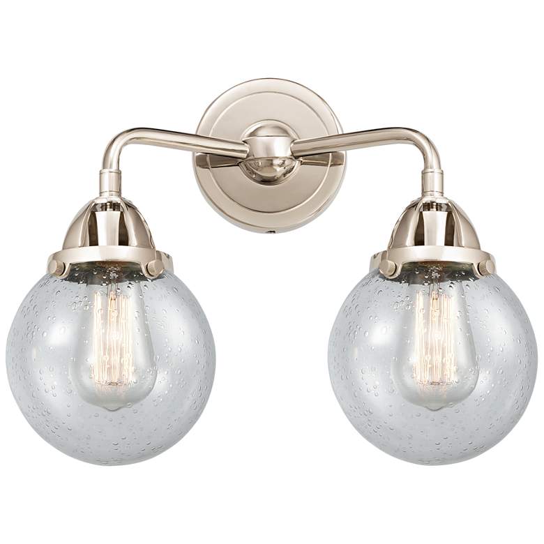 Image 1 Nouveau 2 Beacon 6" 2 Light 14" LED Bath Light - Polished Nickel