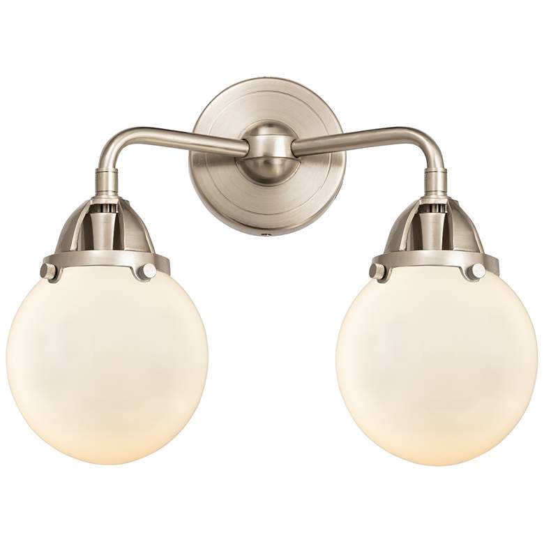 Image 1 Nouveau 2 Beacon 6" 2 Light 14" LED Bath Light - Satin Nickel - W
