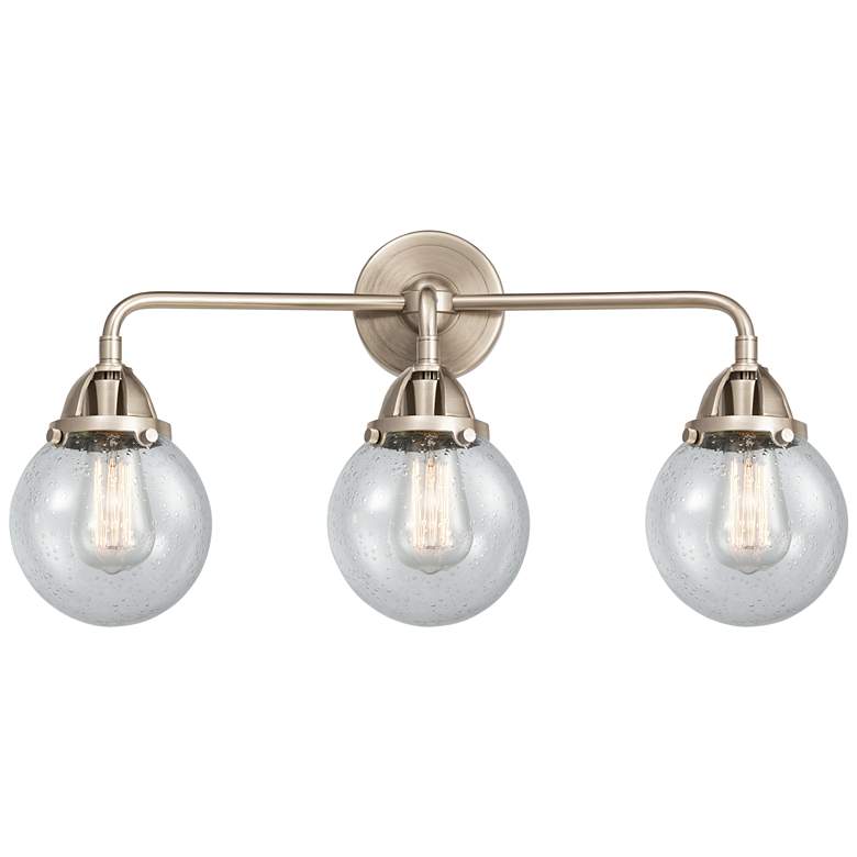 Image 1 Nouveau 2 Beacon 6" 3 Light 24" Bath Light - Brushed Satin Nickel