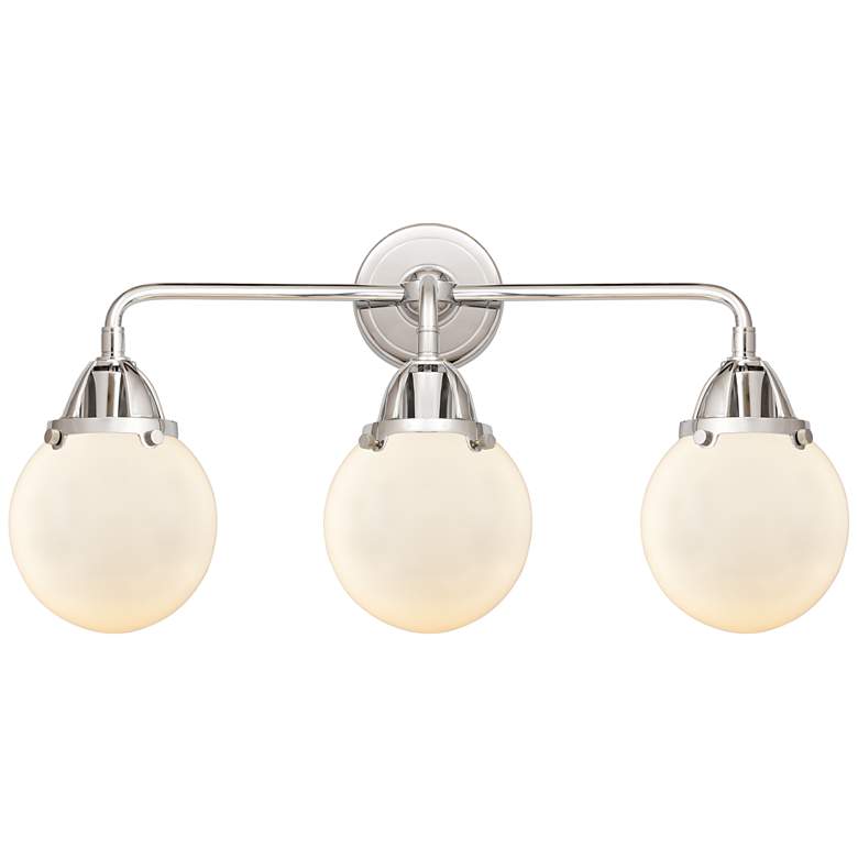 Image 1 Nouveau 2 Beacon 6" 3 Light 24" Bath Light - Polished Chrome - Wh