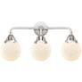 Nouveau 2 Beacon 6" 3 Light 24" Bath Light - Polished Chrome - Wh