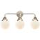 Nouveau 2 Beacon 6" 3 Light 24" Bath Light - Polished Nickel - Wh