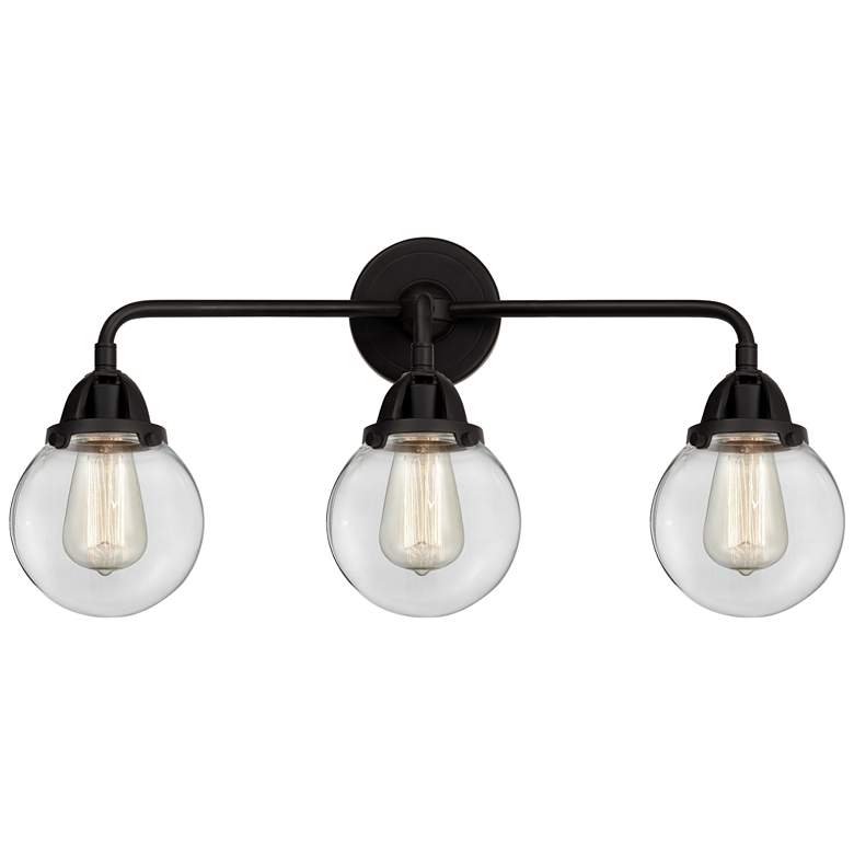 Image 1 Nouveau 2 Beacon 6" 3 Light 24" LED Bath Light - Matte Black - Cl