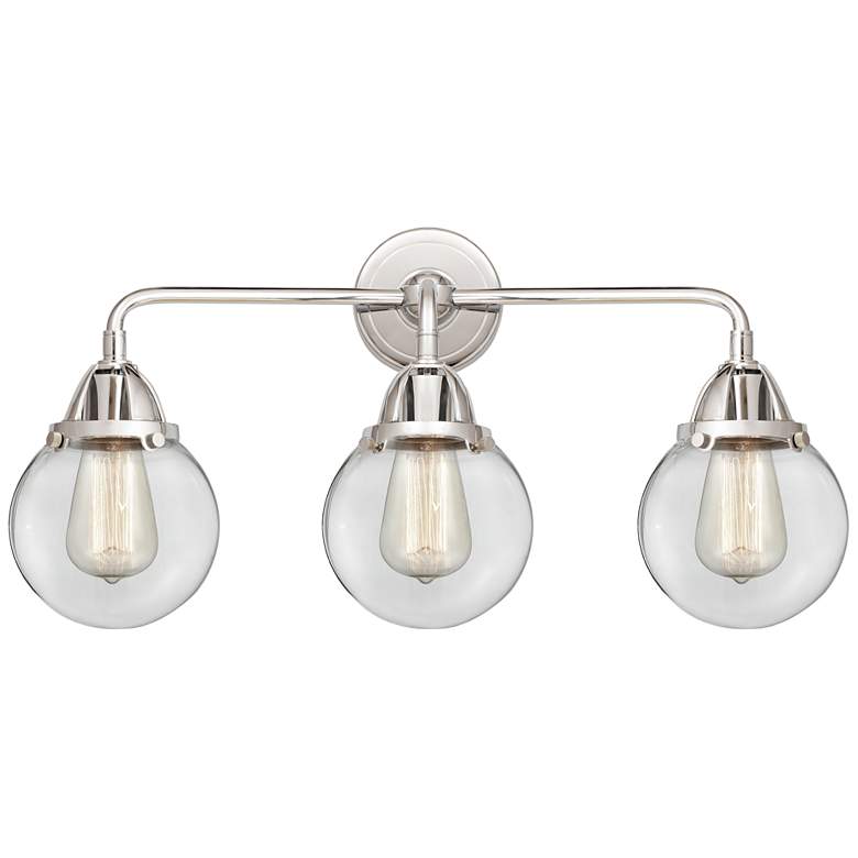 Image 1 Nouveau 2 Beacon 6" 3 Light 24" LED Bath Light - Polished Chrome