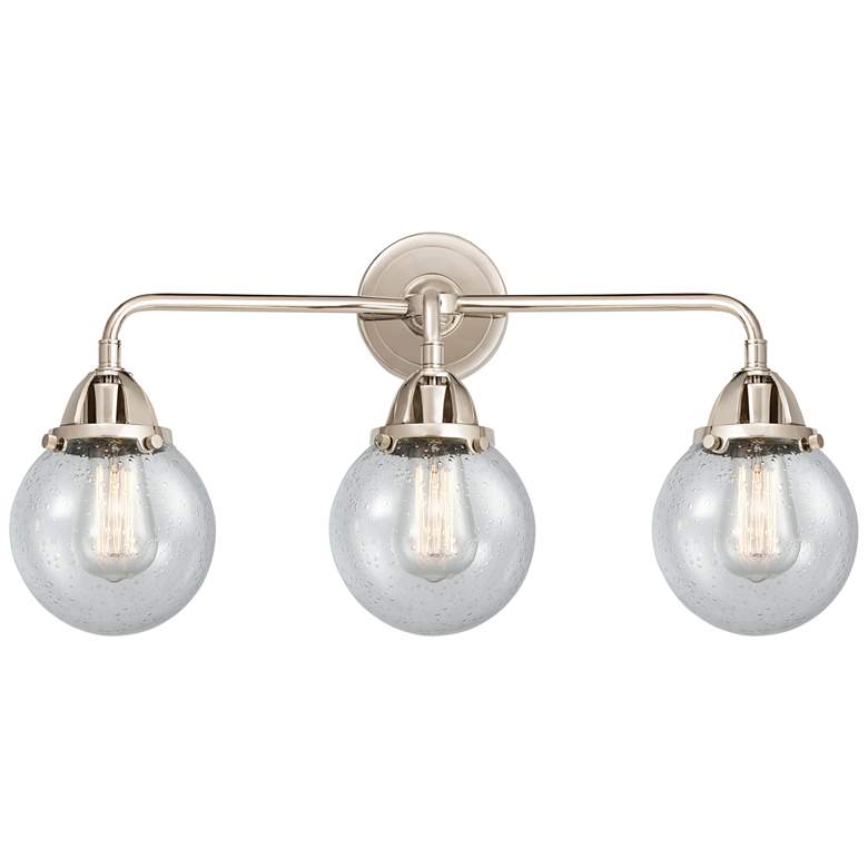 Image 1 Nouveau 2 Beacon 6" 3 Light 24" LED Bath Light - Polished Nickel
