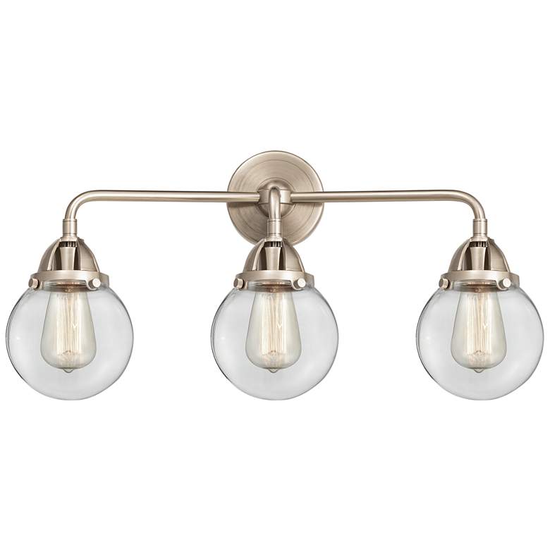 Image 1 Nouveau 2 Beacon 6" 3 Light 24" LED Bath Light - Satin Nickel - C