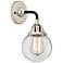 Nouveau 2 Beacon 6" Incandescent Sconce - Black Nickel Finish - Clear