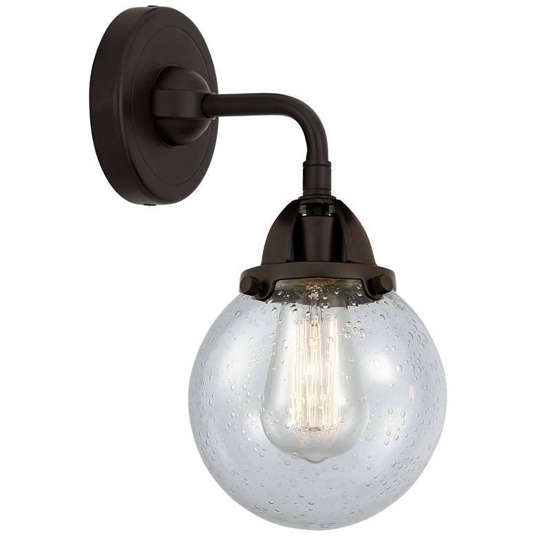 Image 1 Nouveau 2 Beacon 6" Incandescent Sconce - Bronze Finish - Seedy Shade