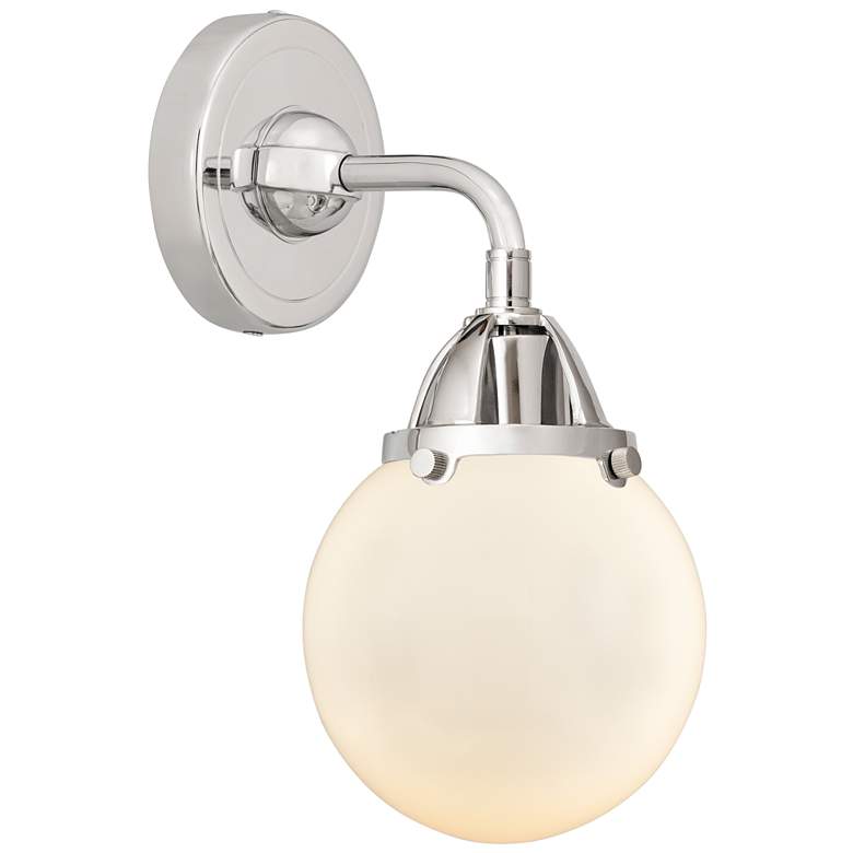 Image 1 Nouveau 2 Beacon 6" Incandescent Sconce - Chrome Finish - Matte White