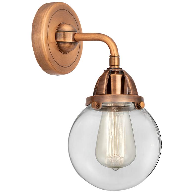 Image 1 Nouveau 2 Beacon 6 inch Incandescent Sconce - Copper Finish - Clear Shade