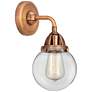 Nouveau 2 Beacon 6" Incandescent Sconce - Copper Finish - Clear Shade