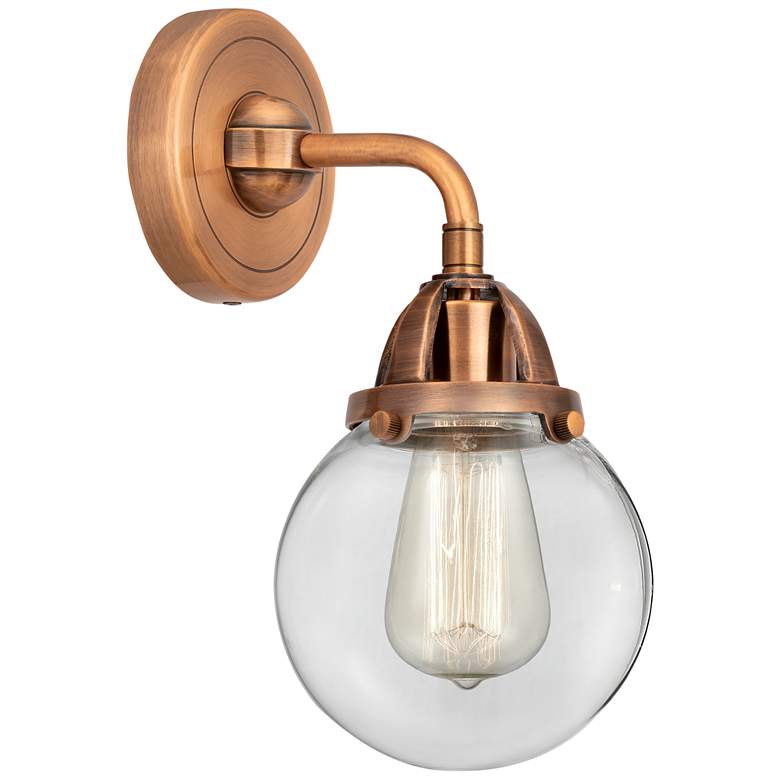Image 1 Nouveau 2 Beacon 6" Incandescent Sconce - Copper Finish - Clear Shade