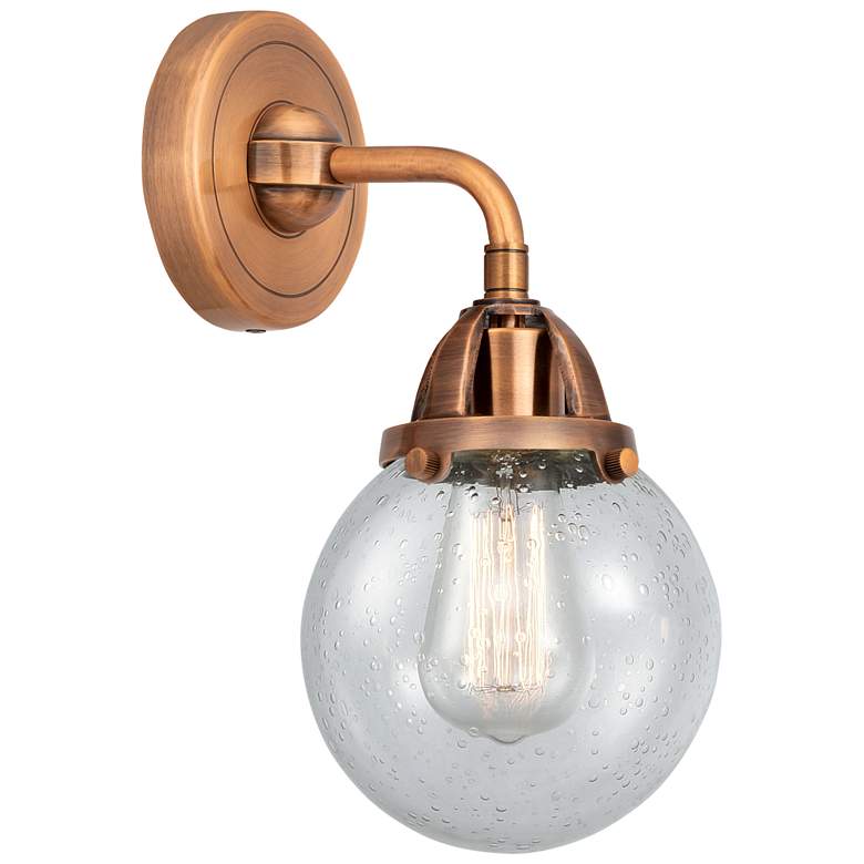 Image 1 Nouveau 2 Beacon 6" Incandescent Sconce - Copper Finish - Seedy Shade