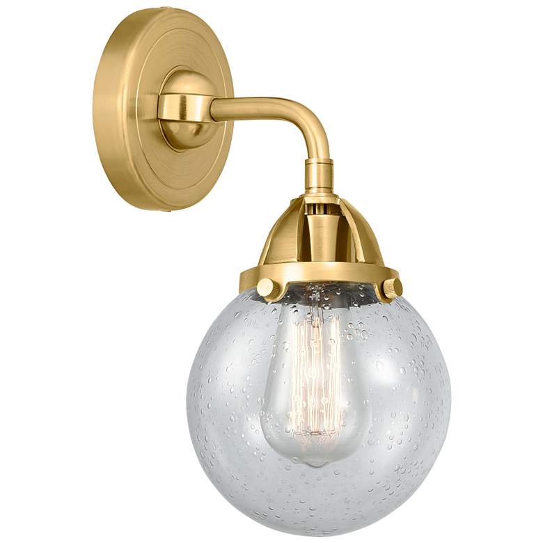 Image 1 Nouveau 2 Beacon 6" Incandescent Sconce - Gold Finish - Seedy Shade