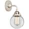 Nouveau 2 Beacon 6" Incandescent Sconce - Nickel Finish - Clear Shade