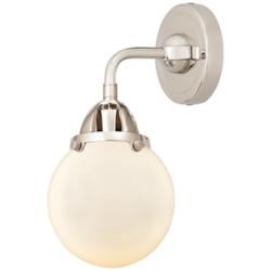 Nouveau 2 Beacon 6" Incandescent Sconce - Nickel Finish - Matte White