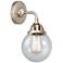 Nouveau 2 Beacon 6" Incandescent Sconce - Nickel Finish - Seedy Shade