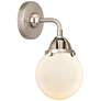 Nouveau 2 Beacon 6" Incandescent Sconce - Nickel Finish - White Shade