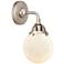 Nouveau 2 Beacon 6" Incandescent Sconce - Nickel Finish - White Shade