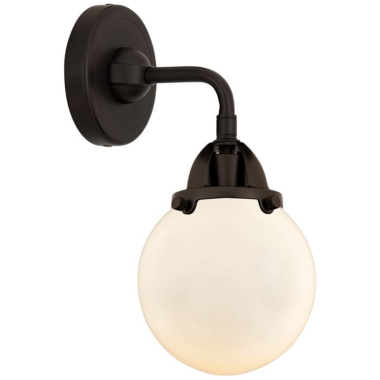 Image 1 Nouveau 2 Beacon 6" LED Sconce - Bronze Finish - Matte White Shade