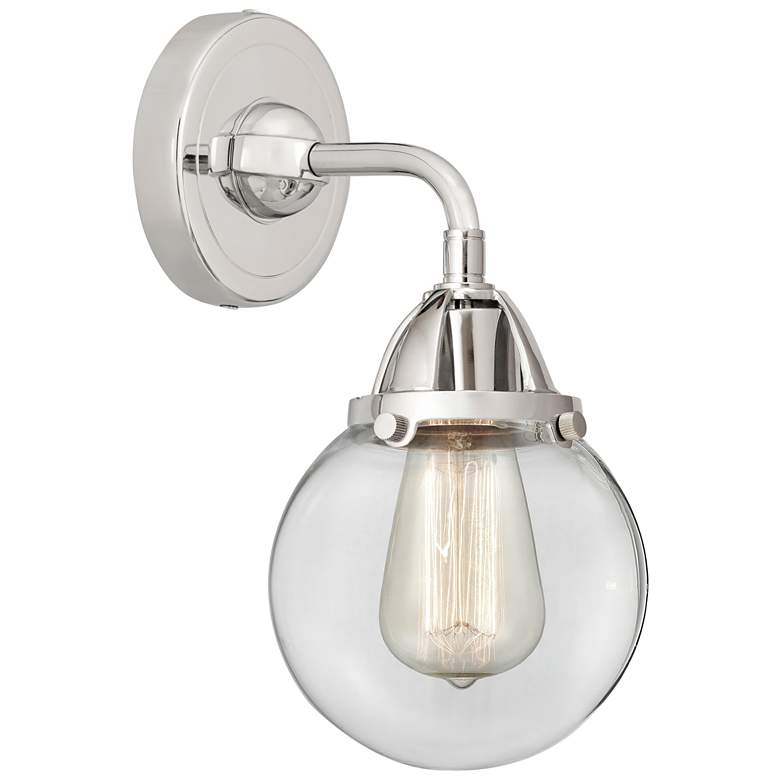 Image 1 Nouveau 2 Beacon 6" LED Sconce - Chrome Finish - Clear Shade