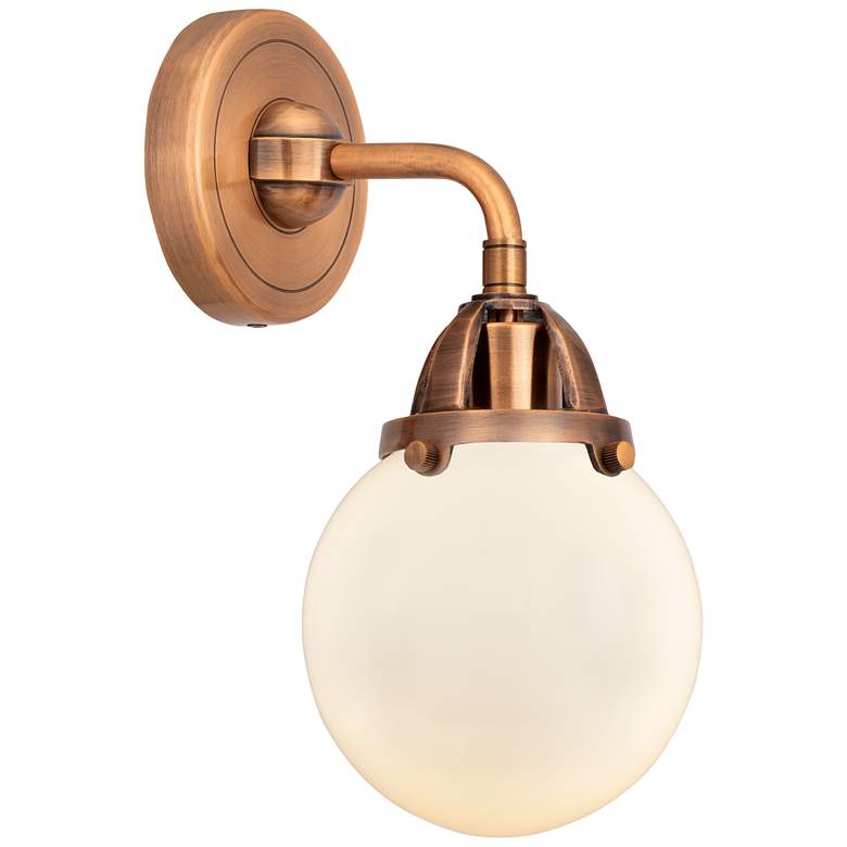 Image 1 Nouveau 2 Beacon 6" LED Sconce - Copper Finish - Matte White Shade