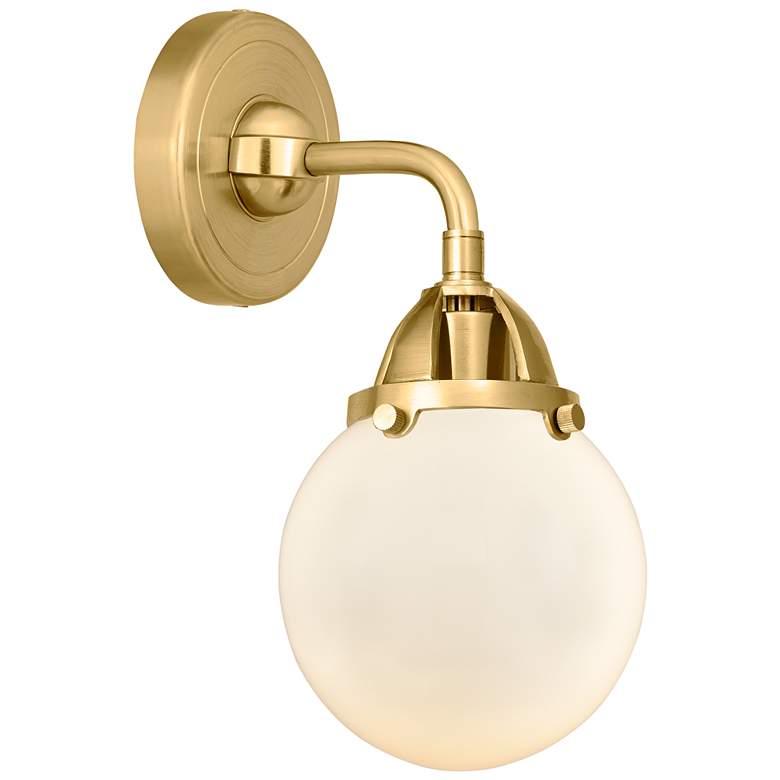 Image 1 Nouveau 2 Beacon 6" LED Sconce - Gold Finish - Matte White Shade