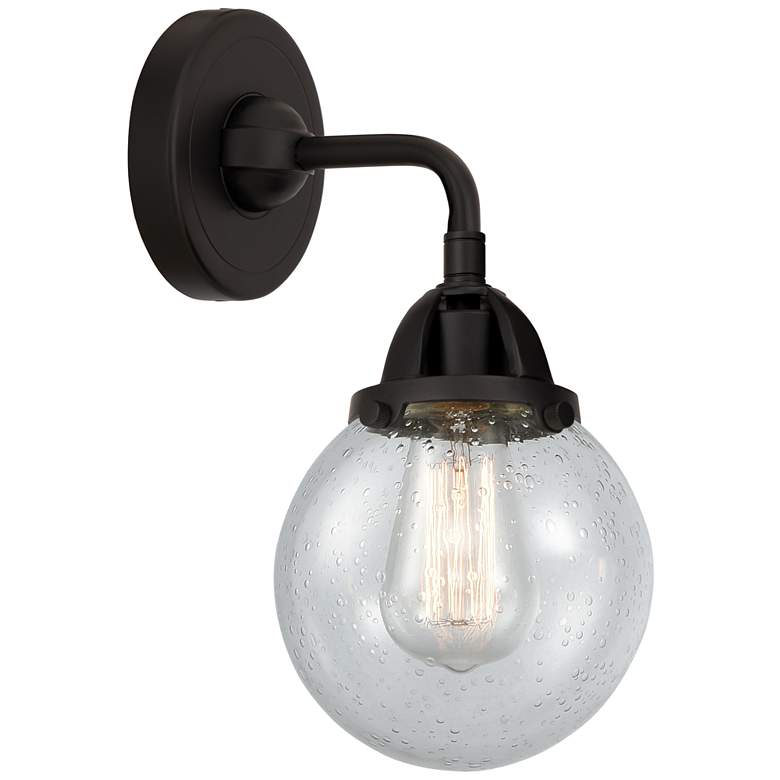 Image 1 Nouveau 2 Beacon 6" LED Sconce - Matte Black Finish - Seedy Shade