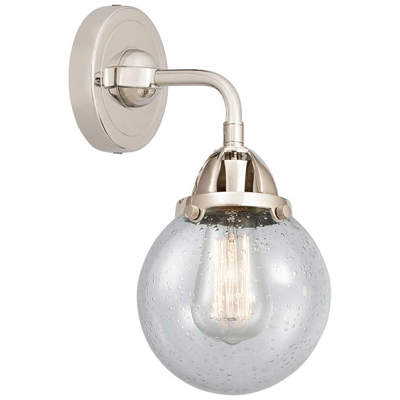 Image 1 Nouveau 2 Beacon 6" LED Sconce - Nickel Finish - Seedy Shade