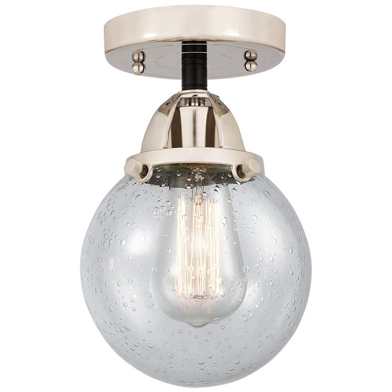 Image 1 Nouveau 2 Beacon 6" LED Semi-Flush - Black Polished Nickel - Seedy