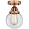 Nouveau 2 Beacon 6" LED Semi-Flush Mount - Antique Copper - Clear Shad