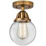 Nouveau 2 Beacon 6" LED Semi-Flush Mount - Brushed Brass - Clear Shade
