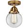 Nouveau 2 Beacon 6" LED Semi-Flush Mount - Brushed Brass - Clear Shade