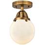 Nouveau 2 Beacon 6" LED Semi-Flush Mount - Brushed Brass - Matte White