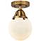 Nouveau 2 Beacon 6" LED Semi-Flush Mount - Brushed Brass - Matte White