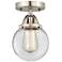 Nouveau 2 Beacon 6" LED Semi-Flush Mount - Brushed Satin Nickel - Clea