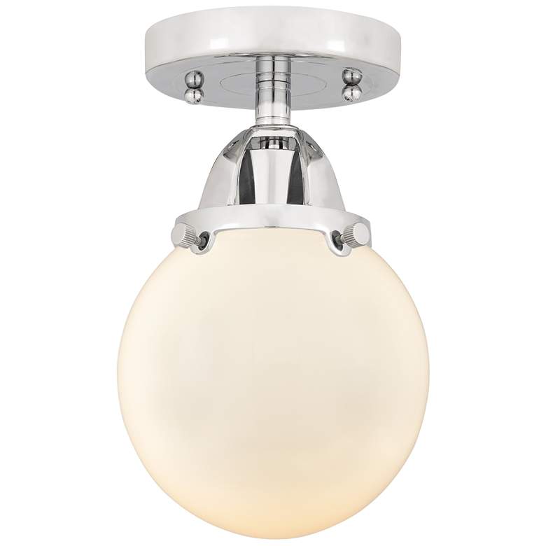 Image 1 Nouveau 2 Beacon 6" LED Semi-Flush Mount - Chrome - Matte White