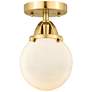 Nouveau 2 Beacon 6" LED Semi-Flush Mount - Satin Gold - Matte White